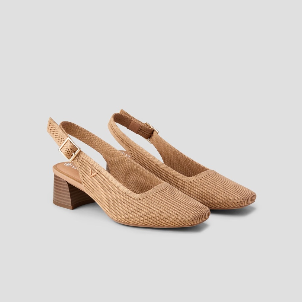 NEW Vivaia Square Toe Block Heel (Melody Slingback) Sandal | Size 39 / 8 |